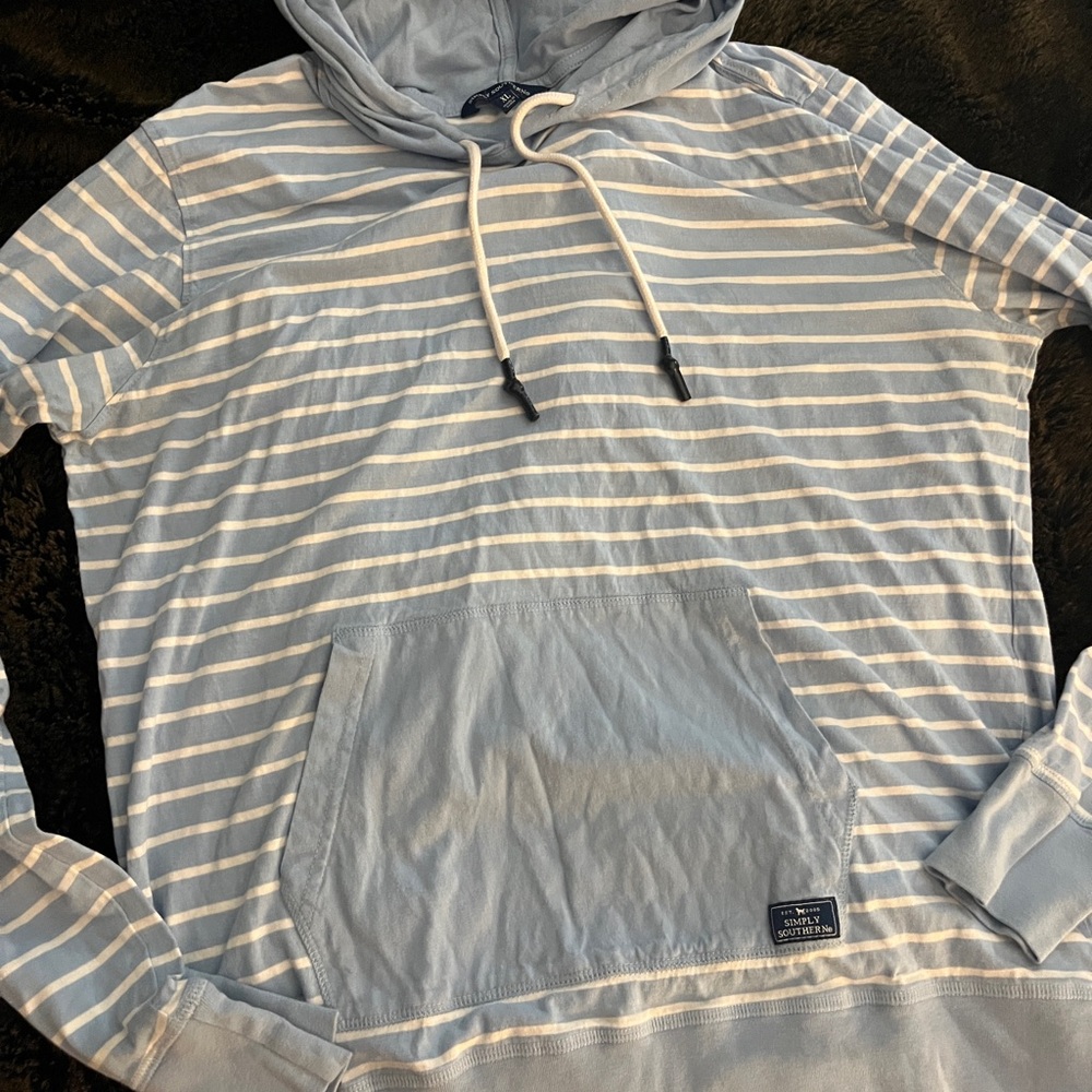 Simply Southern Blue and White Sweatshirt